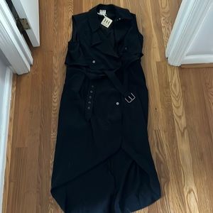 Haute Hippie Button Down Shirt Dress, Black Size Medium NWT